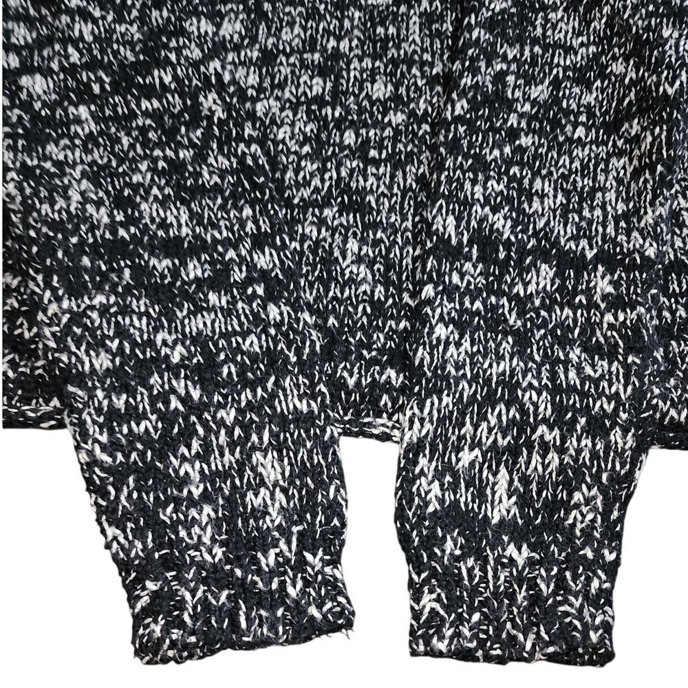 Eileen Fisher Black White Cropped Turtle Neck Organic Cotton Sweater Size Large - Picture 6 of 8